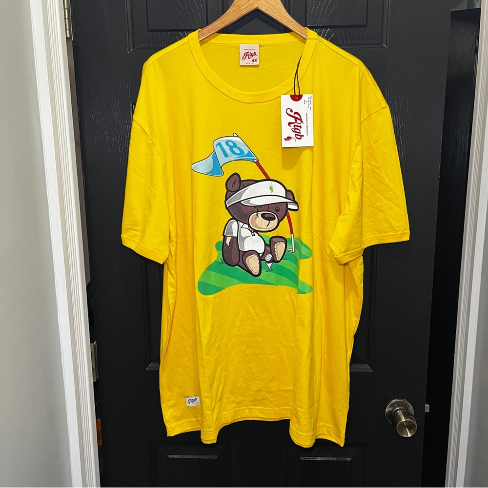 NWT RGBT Unisex Teddy Bear Playing Golf Short Sleeve Crew Neck T-shirt SZ 4XL